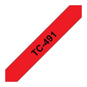 brother Schriftband TC-491 TC491, 9 mm, schwarz auf rot, 1 St.