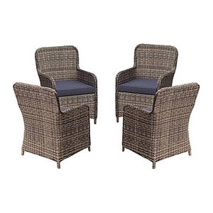 Garden Pleasure Gartenstühle mit Armlehnen BORDEAUX nelkenbraun, Metall, 4 St.