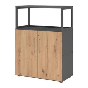 HAMMERBACHER Regalschrank FlexWall, VFW38T2RG/G/R/BS grafit, asteiche 80,0 x 40,0 x 109,8 cm, 1 St.