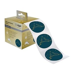 SIGEL Aufkleber Christmas Tree petrol Weihnachtsbäume, petrol 47,0 x 47,0 mm, 200 Etiketten