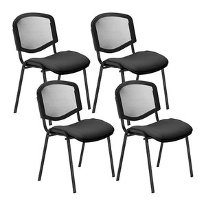 Nowy Styl Besucherstühle Iso Ergo Mesh anthrazit, schwarz Stoff, 4 St.