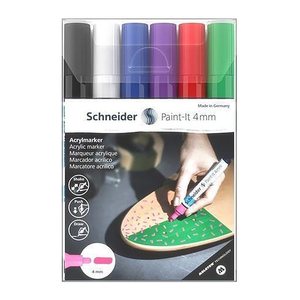 Schneider Paint-It 320 V1 Acrylstifte farbsortiert 4,0 mm, 6 St.
