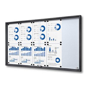 Showdown® Displays Schaukasten SLIM grau 10x DIN A4 112,6 x 5,0 x 64,1 cm, 1 St.