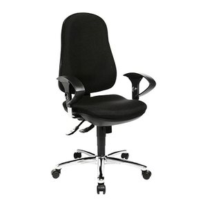 Topstar Bürostuhl Support ®Syncro Deluxe, 8559U G20 Stoff schwarz, Gestell chrom