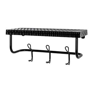 HAKU Möbel Wandgarderobe 21527 schwarz Metall 6 Haken 42,0 x 19,0 cm, 1 St.