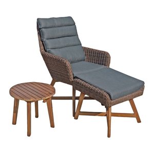 Garden Pleasure Loungesessel CALVIA braun Kunststoff, Metall, 6-teilig