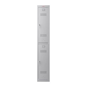 phoenix Spind Locker grau PL1230GGK, 2 Schließfächer 30,0 x 50,0 x 183,0 cm