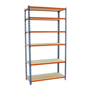Simonrack Schwerlastregal MADERCLICK 6 8435104955529 orange, blau, braun 90,0 x 50,0 x 250,0 cm