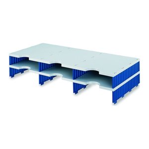 styro Sortierstation Styrodoc grau/blau mit 6 Fächern
