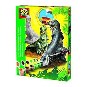 SES Creative® Gipsgießen-Set T-Rex mehrfarbig