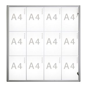 MAUL Schaukasten Extraslim grau 12x DIN A4 93,1 x 2,7 x 96,3 cm, 1 St.
