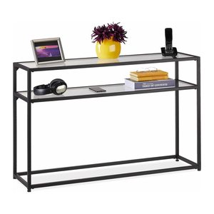 relaxdays Konsolentisch schwarz/transparent 110,0 x 30,0 x 70,0 cm, 1 St.