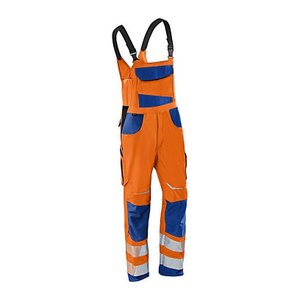 KÜBLER® unisex Warnschutz-Latzhose REFLECTIQ orange, kornblau Größe 26