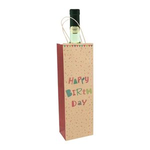Idena Geschenktüte für Flaschen Geburstag Motiv 10,0 x 39,0 cm, 1 St.