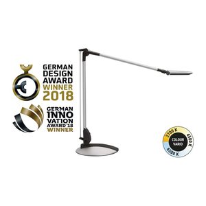 MAUL MAULoptimus colour vario LED Schreibtischlampe silber 10 W