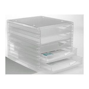 styro Schubladenbox styroswingbox light  transparent 275-8430.224, DIN A4 mit 5 Schubladen, 1 St.