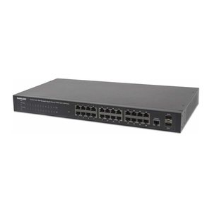 INTELLINET Switch 24x GE Web-Managed SNMP 2xMini Gbic PoE+