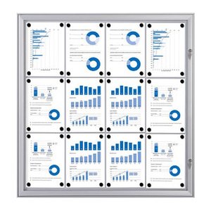 Showdown® Displays Schaukasten S alu 12x DIN A4 96,1 x 2,3 x 100,4 cm, 1 St.
