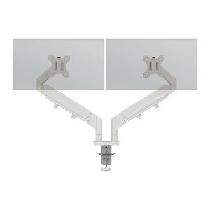 LEITZ Monitor-Halterung Ergo 65370085 lichtgrau für 2 Monitore, Tischklemme