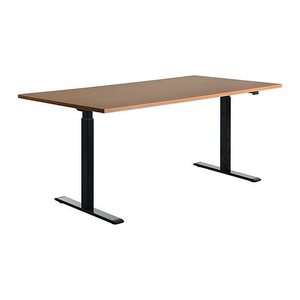 Topstar E-Table elektrisch höhenverstellbarer Schreibtisch buche rechteckig, T-Fuß-Gestell schwarz 180,0 x 80,0 cm