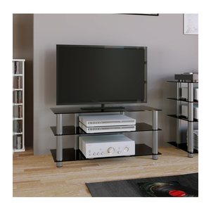 VCM my media TV-Rack Netasa silber, klarglas