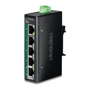 TRENDnet Industrial Switch 5-Port Gbit PoE+ Mini DIN-Rail