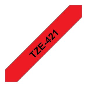brother Schriftband TZe-421 TZE421, 9 mm, schwarz auf rot, 1 St.