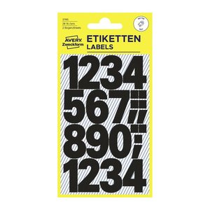 AVERY Zweckform Klebenummern 3785 Zahlen, schwarz 25,0 mm, 48 Etiketten