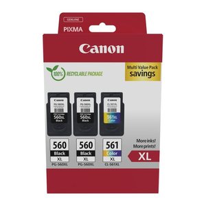 Canon PG-560XLx2/CL-561XL schwarz, color Druckköpfe, 3er-Set