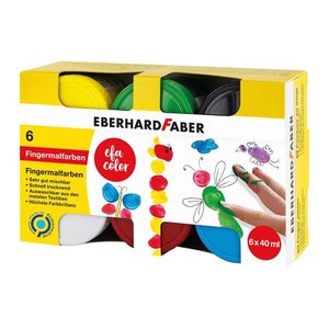 EBERHARD FABER EFA Color Fingerfarben farbsortiert 6x 40,0 ml, 6 St.