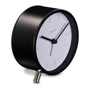 hama Funkwecker Flores weiß schwarz Kunststoff 12,0 cm, Ø 11,0 cm