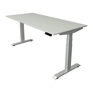 Kerkmann Move 4 elektrisch höhenverstellbarer Schreibtisch lichtgrau rechteckig, T-Fuß-Gestell silber 180,0 x 80,0 cm