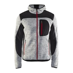 BLAKLÄDER® Herren Strickjacke 4930 hellgrau/schwarz Größe 3XL