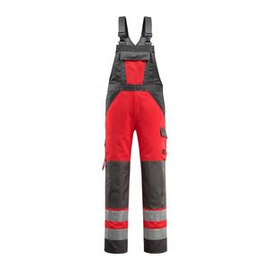 MASCOT® unisex Warnschutz-Latzhose Gosford rot, dunkelanthrazit Größe 106