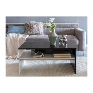 WOHNLING Couchtisch rechteckig Spanplatte schwarz, weiß 90,0 x 60,0 x 43,0 cm, 1 St.