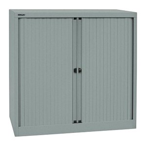 BISLEY Rollladenschrank silber 2 Fachböden 100,0 x 43,0 x 103,0 cm