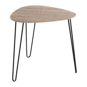 HAKU Möbel Beistelltisch oval MDF-Platte eiche 48,0 x 48,0 x 48,0 cm, 1 St.