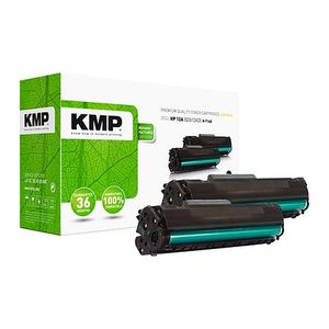 KMP H-T14D schwarz Toner kompatibel zu HP 12A; Canon 703(Q2612AD; 7616A005), 2er-Set