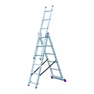 KRAUSE Vielzweckleiter CORDA silber 3x 10 Sprossen, H: 280,0 cm