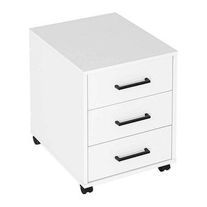 MÖBELPARTNER Ruby Rollcontainer weiß 3 Auszüge 40,1 x 50,0 x 57,0 cm