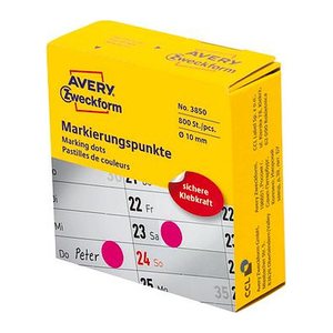 AVERY Zweckform Klebepunkte 3850 magenta Ø 10,0 mm, 800 St.