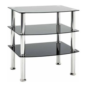 HAKU Möbel Beistelltisch rechteckig Glas schwarz 54,0 x 45,0 x 59,0 cm, 1 St.