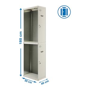 Simonrack Anbau-Spind SIMONLOCKER DIY grau 8435104936269, 2 Schließfächer 40,0 x 50,0 x 180,0 cm