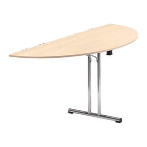 SODEMATUB Mehrzwecktisch ahorn halbrund, Rundrohr chrom, 140,0 x 70,0 x 74,0 cm