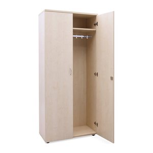 Kleider- & Wäscheschrank (2-Türen) – Komplett Holz (Ahorn)