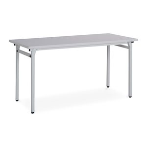 Klapptisch 4-Fuß fixe Höhe – Gestell in Lichtgrau (1800 x 800 x 750 mm, Platte Grau, Gestell RAL 7035)