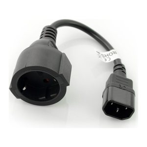 LANBERG Netzkabel-Adapter IEC320 C14->Schuko(F) für UPS 0,2m