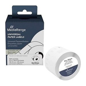 MediaRange Etikettenrolle für Etikettendrucker ersetzt DYMO 99014/S0722430 weiß, 54,0 x 101,0 mm, 1 x 220 Etiketten