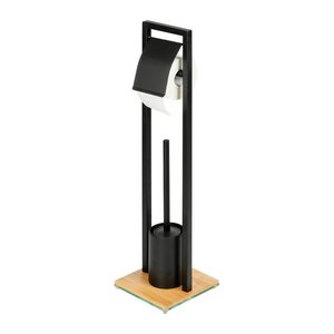 WENKO WC-Garnitur Bambusa schwarz Metall, 1 St.