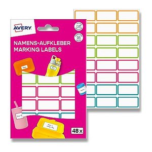 AVERY Zweckform Namensetiketten farbsortiert 32,0 x 15,0 mm, 48 St.